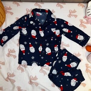 Navy Blue Santa Kids Pajamas 12-18 M